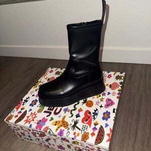 Jeffrey Campbell black Leather Boots